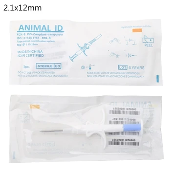 1 Комплект Импланти за малки домашни любимци, с Микрочип и Спринцовка за Ветеринарен лекар ISO11784/785 Чипове FDX-B за селскостопански животни