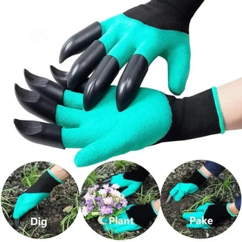 1 Чифт градинарски ръкавици с нокти, Градински ръкавици за копаене, засаждане, плевене, сеитба на семена, защита на ноктите и пръстите на краката, засаждане