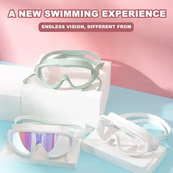 1 бр./компл., очила за плуване с цветно покритие покритие, очила за плуване в голяма рамка, фарове за очила за плуване с висока разделителна способност