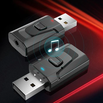 50ШТ T7-5 Bluetooth-съвместим Приемник 5,0 безжичен USB адаптер 3.5 мм Аудиоприемник/предавател За ТЕЛЕВИЗОР, КОМПЮТЪР Авто Високоговорители AUX Pl