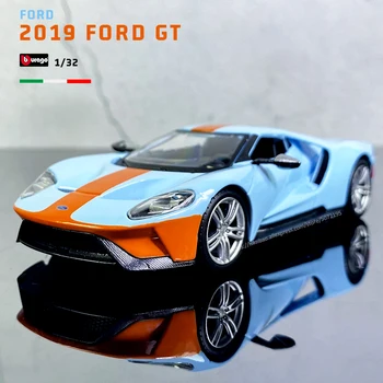Bburago 1:32 2019, колекция легкосплавных автомобили Ford GT, модел рали автомобил WRC, подарък играчка, Специална картонена опаковка, играчки за момчета