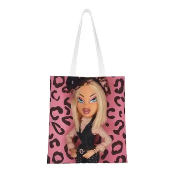 Bratz Боб, пазарска чанта, дамска чанта-тоут, Kawaii Bratzdolls, холщовая чанта за пазаруване, по-голямата голям чанта