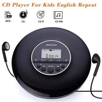 CD-плейър за Деца с английски Повторение CD плейър Със Слушалки Музикален Албум в MP3 формат С Екран за автомобилните Високоговорители с FM-предавател