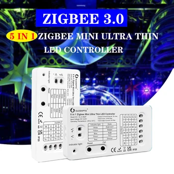 Gledopto Smart Mini 5 в 1 Супертонкий led контролер Zigbee RGBCCT/RGBW/RGB/WWCW/С Димер .. /APP / Voice/RF Дистанционно управление