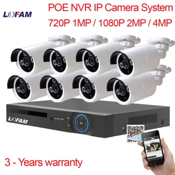 LOFAM 8CH 5MP 4MP 2MP POE NVR Комплект Система за Видеонаблюдение и Външно HDMI 1080P Домашна Система за Видеонаблюдение POE IP Camera System 8
