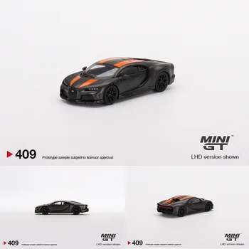 MINI GT 1:64 Chiron Super Sport 300+ Световен рекорд От Углеродисто-Оранжев сплав Diorama Колекция Модели автомобили Миниатюрен Carros 409 В наличност