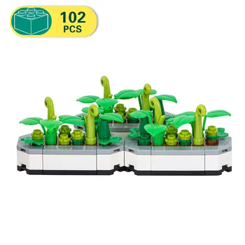 MOC4063 Градски творчески външен вид Цвете алея Зелено растение Модел блок Монтаж на Срастване Обучение тухлена подарък играчка за възрастни