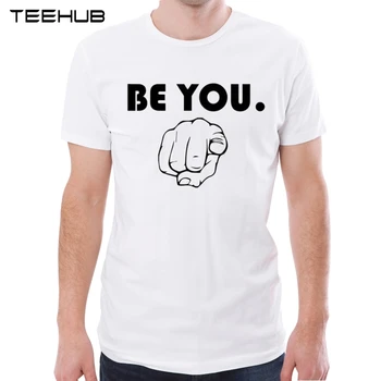 TEEHUB, ново записване 2019, мъжки модни тениска с принтом жестове Be You, къс ръкав, ежедневни тениска с кръгло деколте, хипстерские стръмни върхове