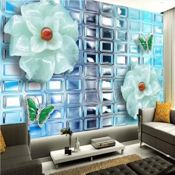 wellyu се Произвеждат по поръчка голяма стенопис от стъкло с текстура нефритовой дърворезба, TV-фон от нетъкан тапет papel de parede para quarto