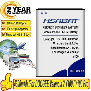 Батерия HSABAT 4300mAh Valencia 2 Y100/Y100 Pro се Използва за батерии DOOGEE Valencia 2 Y100/Y100 Pro