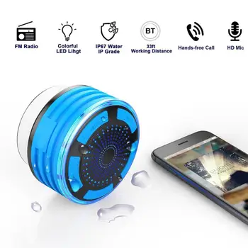 Безжична слушалка Bluetooth Bluetooth 4.0 Водоустойчив високоговорител и FM радио субуфер музикален плейър Високоговорителя Bluetooth високоговорители