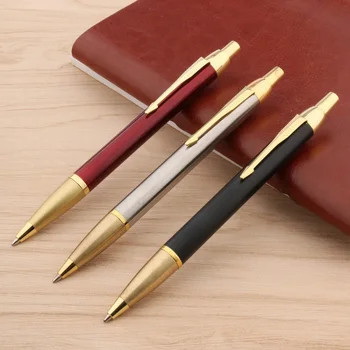 Висококачествена химикалка писалка марка Y07, матово черен, от неръждаема стомана, канцеларски материали, ученически пособия, златна писалка, новост