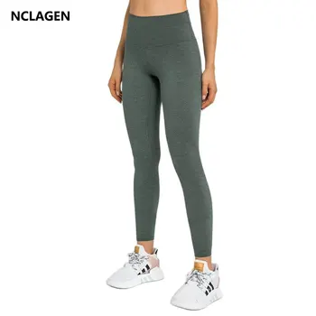 Дамски гамаши NCLAGEN за спорт и фитнес, които предпазват от клекове Панталони за йога с висока талия, джоб за стягане на задните части, еластични чорапогащи за тренировки във фитнеса