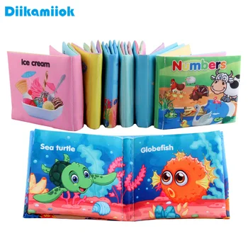 Детски тъканни книга Образование Ранните забавни играчки Детски Плодове Стаи животни Храна Информационни книга за деца 12-72 месеца