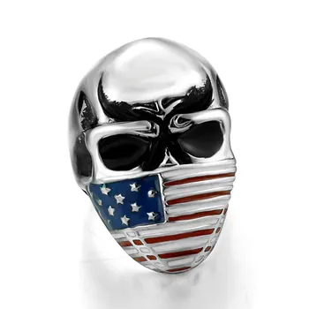 ЕРП Череп, американски Флаг, пръстен за самозащита с катарама на един пръст, женски пръстен срещу вълк, мъжко улично пръстен за глезена, инструменти за сигурност