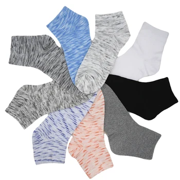 Ежедневни чорапи, мъжки дишащи спортни чорапи, мъжки удобни чорапи за екипажа, женски, мъжки, многоцветни, обикновен, черен, Бял, сив