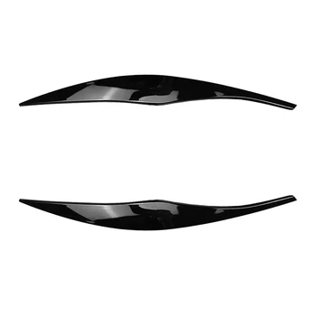 За 3-та серия E90 E91 320I 330I 2005-2012 предния Капак фарове, декоративна лента, тампон за вежди, стикер, лъскаво черен