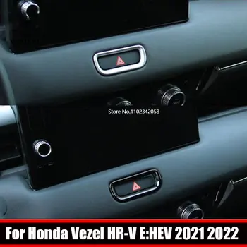 За Honda Vezel HR-V E: HEV 2021 2022 ABS черен хром Автомобили Предната премигващ светлинен индикатор Бутон за Включване на Покрива Двойна Рамка Флаш Покритие