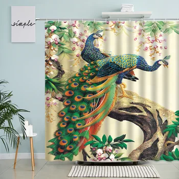 Завеса за душ с участието на павлина в китайски стил, Эстетичная Завеса за баня с животни, Аксесоари За Баня, Обзавеждане за баня, Стоки за баня
