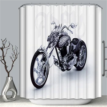 Завеси за душ за мотоциклети, воден котва, завеса за баня, водоустойчиви полиестерни пердета за баня, 180x180 cm