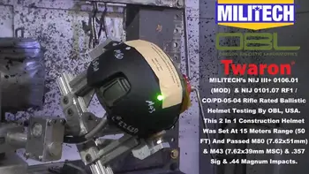 Каска MILITECH FAST High Cut 2 в 1 НИП 0101.06 III + и НИП 0101.07 RF1 НИП 0106.01 (министерство на отбраната), който е съвместим с тестовым видео материал ОБЛ