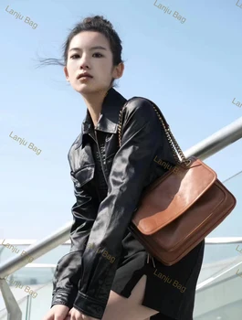 Луксозна дизайнерска чанта, модерен класически чанта с багетной на веригата с едно рамо, bag-чанта за деца