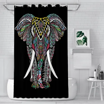 Мандала Ганеша Африкански слон Завеси за душ в банята Водоустойчив преграда Творческото начало декор на Аксесоари за баня