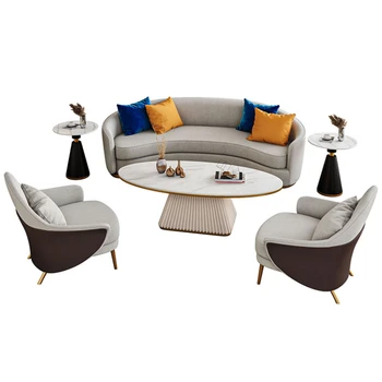 Модерен лек луксозен диван за преговори, мека мебел за приемна, офис мека мебел за дневна