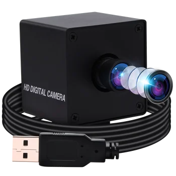 Модул USB-камера с ниски изкривявания при ниска осветеност 1080P с мини-метален корпус, 2-Мегапикселова CMOS камера IMX323 Mini UVC USB2.0 с кабел с дължина 3 м