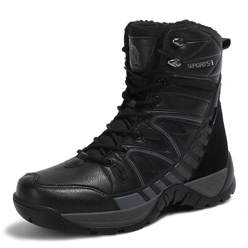 Мъжки военни обувки, непромокаеми кожени армейските обувки, плюшени зимни обувки, улични армейските обувки, мини армейските обувки за пустинята