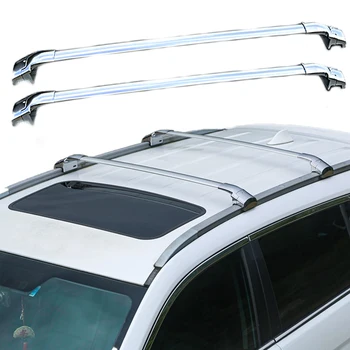 Подходяща за VW Touran 2010-2015, рейлинги за багажник на покрива и напречни греди, алуминий, сребро, 2 бр.