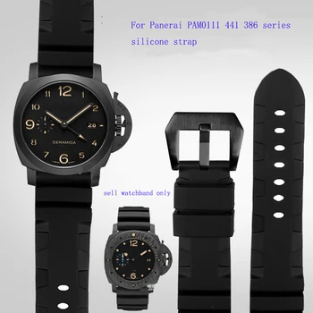 Силиконов каучук каишка за часовник замяна за Panerai PAM441 PAM111 серия каишка инструменти стоманена обтегач на мъжката гривна гривна 24 мм