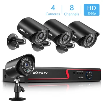 Система за Видеонаблюдение с 8-канален видеорекордер + 4шт 2-мегапикселова Камера за Външно Наблюдение с Откриването на Движението Комплект Видеорегистраторов за отдалечен Достъп