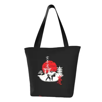 Сладки торбички за пазаруване Budo Soul the Karate Spirit с принтом, за многократна употреба холщовые чанти за пазаруване, чанта за бойни изкуства