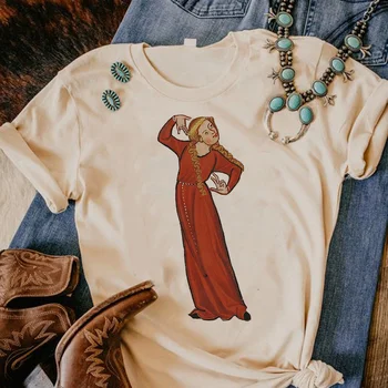 Средновековна тениска дамски дизайнерски манга, Японска тениска за момичета дизайнер манга забавно облекло