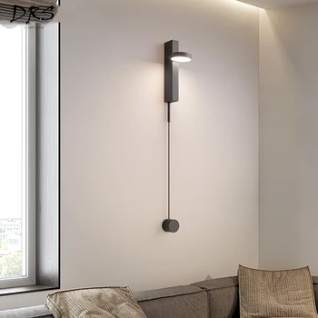 Стенен лампа в скандинавски стил за дневна, малка странична лампа, Креативен, с монтиран на стената лампа, тапети и стенни осветителни тела, коридор, стълбище, спалня, монтиран на стената лампа