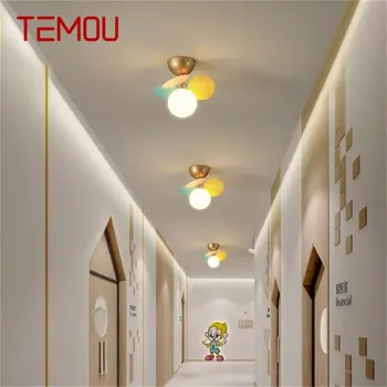 Тавана лампа TEMOU Nordic LED Macaroon Модерна лампа за коридора и спалнята 110-220 Волта