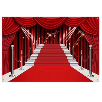 Червена Завеса, Банер, червения килим пътека, Текстилен фон за снимки, студиен подпори за декори