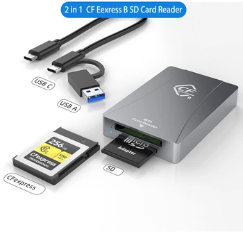 Четец на SD-карти CFexpress Type B Type B USB 3.1 Gen 2 Адаптер 10 gbps за съхранение на карти с памет Canon, Nikon, Sony за Windows/Mac OS