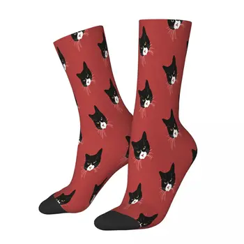 Чорапи за котки Tuxedo Котка Мъжки дамски пролетни чорапи от полиестер