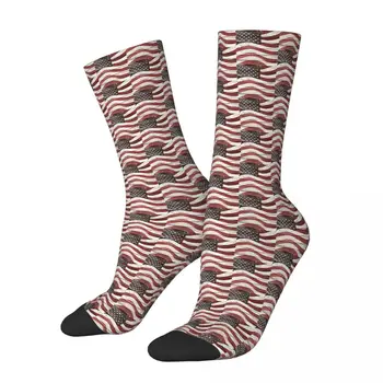 Чорапи с шарките на американското, боядисани дърво, мъжки и дамски летни чорапи от полиестер
